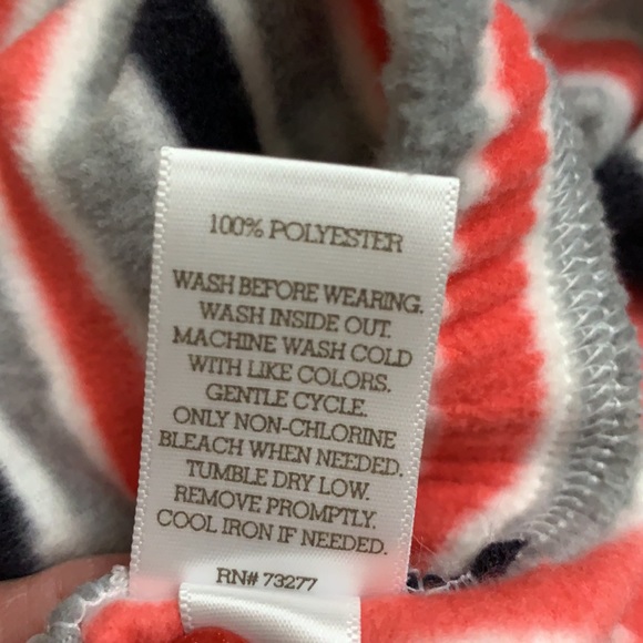 SO gray/black/coral striped soft and comfy fleece pajama pants - Picture 10 of 13